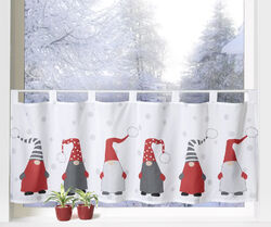 Wichtel Weihnachtsgardine Scheibengardine Weihnachten Fensterdeko Gardine Typ65145x120 cm I blickdicht I OEKO-Tex zertifiziert 