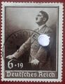 Briefmarke Deutsches Reich DR  1939 Adolf Hitler am Rednerpult gestempelt