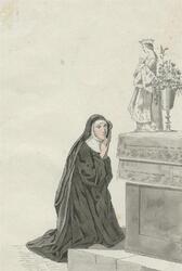 ZEICHNER des 19. Jahrhunderts - Kölner Nonne - Aquarell - um 1870
