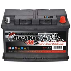 Autobatterie 12V 75Ah 680A/EN BlackMax Starterbatterie statt 70Ah 72Ah 74Ah 80AhWARTUNGSFREI | SOFORT EINSATZBEREIT +++TOP QUALITÄT+++