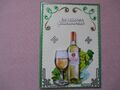 Geburtstagskarte - 3D - Grußkarte - Fadengrafik - Herzlichen Glückwunsch - Wein