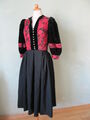 Krüger Dirndl Kleid Trachenkleid Dirndl schwarz rote Rosen Vintage 36 S  