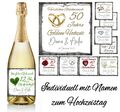 Flaschenetikett zum Hochzeitstag individuell - Geschenk - Aufkleber Etikett TOP