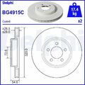 2x DELPHI Bremsscheibe 320mm für CHRYSLER 300 C Touring (LX, LE) 300 C BG4915C