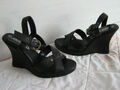 Sandalette Keilsandalette Sandalen schwarz Gr. 37 14,-€ PV