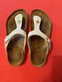 Birkenstock GIZEH Damen Sandalen Zehentrenner Pearl White Gr. 41 Normal