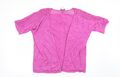 Coldwater Creek Damen-Cardigan rosa V-Ausschnitt Seide Pullover Größe 10