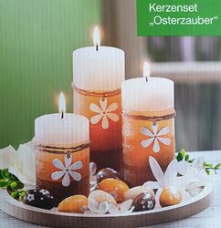 Kerzenset Osterzauber Frühling Ostern Farbverlauf  Holz-Anhänger Dekoteller