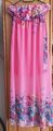 Chiffon Kleid, Maxikleid, Bandeau , Lachs, Blumen, melrose, Gr. 38, ungetragen 