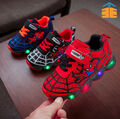 Kinder Spiderman Schuhe LED Licht Up Sneakers Jungen Mädchen Blinkende Trainer
