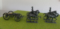 Artillerie Napoleons, 1:30 (6cm Figuren!), 4 Pferde (2 Reiter) + Kan. + Protze