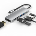 USB C Hub 6 in 1 Adapter HDMI 4K USB 3.0 Micro SD für TV Macbook Laptop Samsung