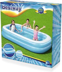 Bestway Family rechteckiger aufblasbarer Pool, 262 x 175 x 51 cm, blau/weiß