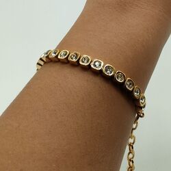Armband Silber Gold Rosegold mit Glasstein Weiß, Damen Schmuck aus Tamaris Mode