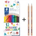 STAEDTLER Farbstift ergosoft 157 C12 Bundle 12 Stück + 2 Bleistifte GRATIS