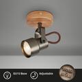 BRILONER Strahler LED Spot Deckenlampe Antik Grau Holz