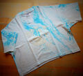 Damen Oversized Shirt mit effektvollem Print weiß-türkis Gr. One Size NEU