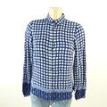 MILANO ITALY Bluse Tunika Oversize Dots Blautöne Gr. 34 XS (AB19)