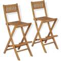  2x Teak Massiv Garten Barstuhl Klappbar Barhocker Gartenstuhl Balkon vidaXL