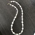 Echt Süßwasser 50cm  Perlen Schmuck Perlenkette Halskette Kreuzperlen Kette