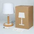 Nachttischlampe Dimmbar aus Holz LED Tischlampe, Schreibtischlampe Schlafzimmer