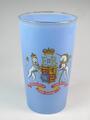 Gedenk Blau Glas Becherglas Krönung Königin Elisabeth II 1953