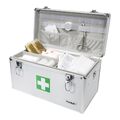 HMF Medizinkoffer Erste-Hilfe-Koffer leer, Arzneikoffer Aluminium, silber