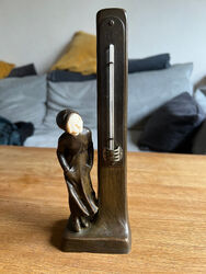 Bronze, Figur, Peter Tereszczuk, Wien, Thermometer, Nonne