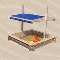 Sandkasten Sandbox Sandkiste Spielhaus Holz mit verstellbaren Dach Blau NEU