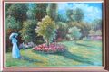 Ölgemälde 88x58 cm, "Dame im Garten" von Monet nachempfunden