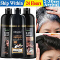500ml Schwarz Shampoo Haar Färben Hair Dye Natürliche Kräuter Für Damen Herren