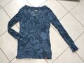 Wie NEU♥ ESPRIT ♥ LANGARM BLUSE ♥ drehen+trocknen ♥ 38 ♥blau/Blumendruck♥