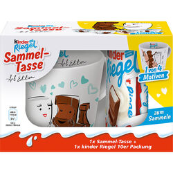 Ferrero Kinder Riegel 10er Packung mit Sammel Tasse Fan Edition 210g