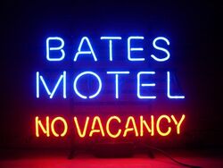 BATES MOTEL NO VACANCY Neon Sign Hotel Motel Öffnen Neonschild Kunstwerk 19"x15"
