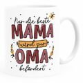 Kaffee-Tasse mit Spruch Nur die beste Mama wird zur Oma befördert Geschenk