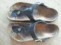 Birkenstock Gizeh 36 normal Shiny Snake Black, getragen und gut eingelaufen, nor