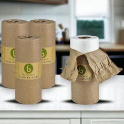Bambus Küchenrolle 4er Set Küchentuch Haushaltstücher Papiertücher KüchenpapierWaschbar bis 40°C /  Bis zu 100 Mal wiederverwendbar 