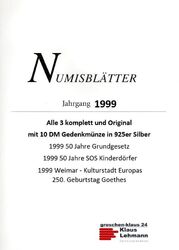 3x 10 DM NUMIS-Blätter, kompletter Jahrgang 1999