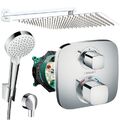 Unterputz Duschsystem mit Kopfbrause 360x360, Hansgrohe Ecostat E Thermostat Bad