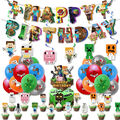 Minecraft Geburtstag Mega Set Ballons Girlande Topper Torte Cupcake Dekoration