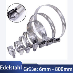 Schlauchschellen Edelstahl V2A mit Schneckengewinde DIN 3017 W2 von 6mm - 800mm