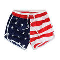  Frauen Casual Loose Sports Shorts Weiches Muster mit amerikanischer Flagge