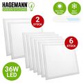 6x HAGEMANN® LED Panel 62x62cm Rasterleuchte 36W Odenwalddecke Bürodeckenleuchte