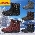 Damen Winter Wasserdicht Schneeschuhe Warm Stiefel Stiefeletten Flache Boots DDR