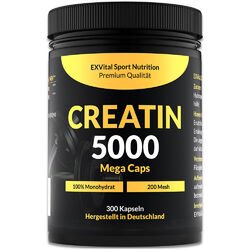 Creatin 5000 Monohydrat von EXVital Sport Nutrition, 300 Kapseln Kreatin