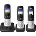Panasonic KX-TGH723GS Trio schwarz Schnurloses DECT-Telefon mit Anrufbeantworter