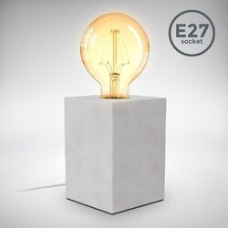 Tischlampe Leselampe Beton Filament Vintage Wohnzimmer Deko-Lampe Nachttisch E27 Fassung✔ 9x9x13 cm✔ Kabelschalter✔IP20✔