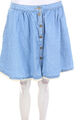 NEW LOOK Denim Mini Skirt Crochet Knit Details UK 12 = D 38 denim blue