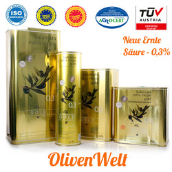 Das ORIGINAL - Kalamata GOLD Extra Virgin - Natives Olivenöl 5 liter -0,3% Säure