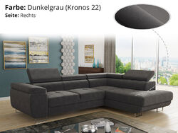 Ecksofa Caris mit Schlaffunktion & Kopfstüt Sofa Couchgarnitur Couch Polsterecke